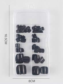 120 chiếc móng chân giả hình vuông ngắn - màu đen - Xem 4
