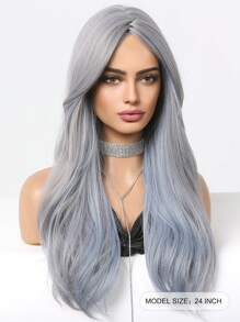 Peluca sintética ondulado multicolor 24 pulgadas largo con tupe para mujeres - Color Piano - Ver 3