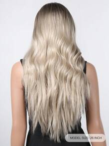 Tóc giả nữ dài gợn sóng tổng hợp màu nâu ombre tóc giả màu vàng phần giữa cosplay tiệc tóc giả chịu nhiệt - Ombre - Xem 2