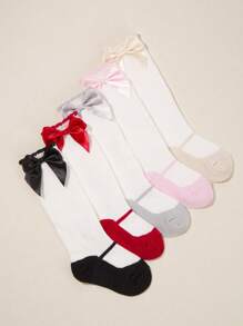 5 đôi Vớ trang trí nơ cho bé trên đầu gối - Nhiều màu - Xem 3