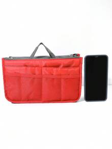 收納包、手提包收納包 - 13個口袋、防水尼龍,適用於彩妝旅行小袋,可摺疊收納,多功能收納包 - 紅色 - 查看 6