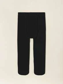 1pair Baby Girls Solid Color Nylon Tights For Summer - Black - View 3