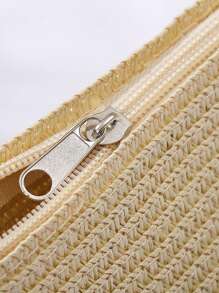 Mini Straw Crossbody Bag For Women Vacation - Beige - View 5