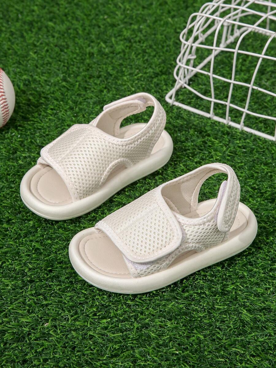 Boys Hook-and-loop Fastener Fabric Low-top Sports Sandals For Beach Party - Beige - View 1
