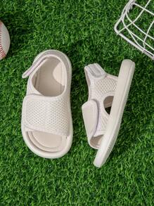 Boys Hook-and-loop Fastener Fabric Low-top Sports Sandals For Beach Party - Beige - View 2