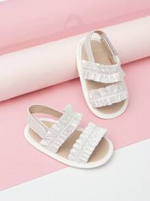 Xăng đan đế bằng có dây đeo mắt cá chân bằng kim loại cho bé gái cho mùa hè - Bạc - Xem 2