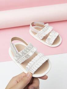 Xăng đan đế bằng có dây đeo mắt cá chân bằng kim loại cho bé gái cho mùa hè - Bạc - Xem 6