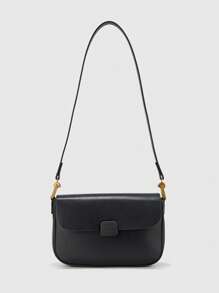 YP Small Flap Square Bag Minimalist Black PU - Black - View 1