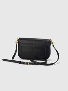 YP Small Flap Square Bag Minimalist Black PU - Black - View 2