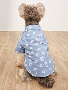1pc Flower Print Pet Shirt For Cat And Dog For Spring - Multicolor - View 2
