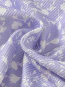 嬰兒碎花掛脖上衣和撞色滾邊短褲 - 紫色 - 查看 6