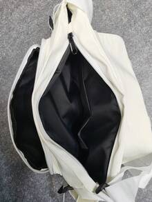 時尚防水尼龍單肩包女性休閒斜挎包中性大容量郵差包 - 白色 - 查看 4