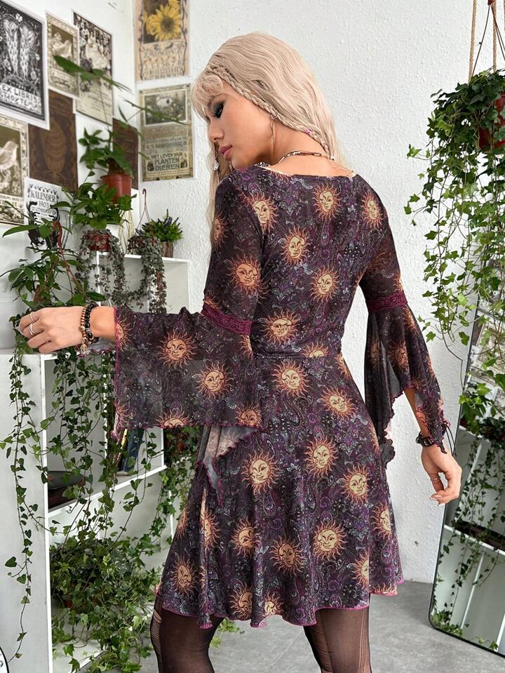 long sleeve sequin dress pink One-Shoulder Long Sleeve Dress Dusty Pink / M By Trendsi