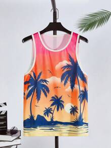 Manfinity RebelGame Men Tropical Print Tank Top - Multicolor - View 1
