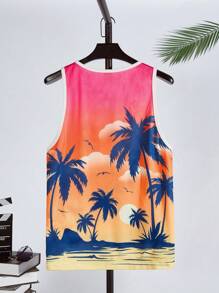 Manfinity RebelGame Men Tropical Print Tank Top - Multicolor - View 2