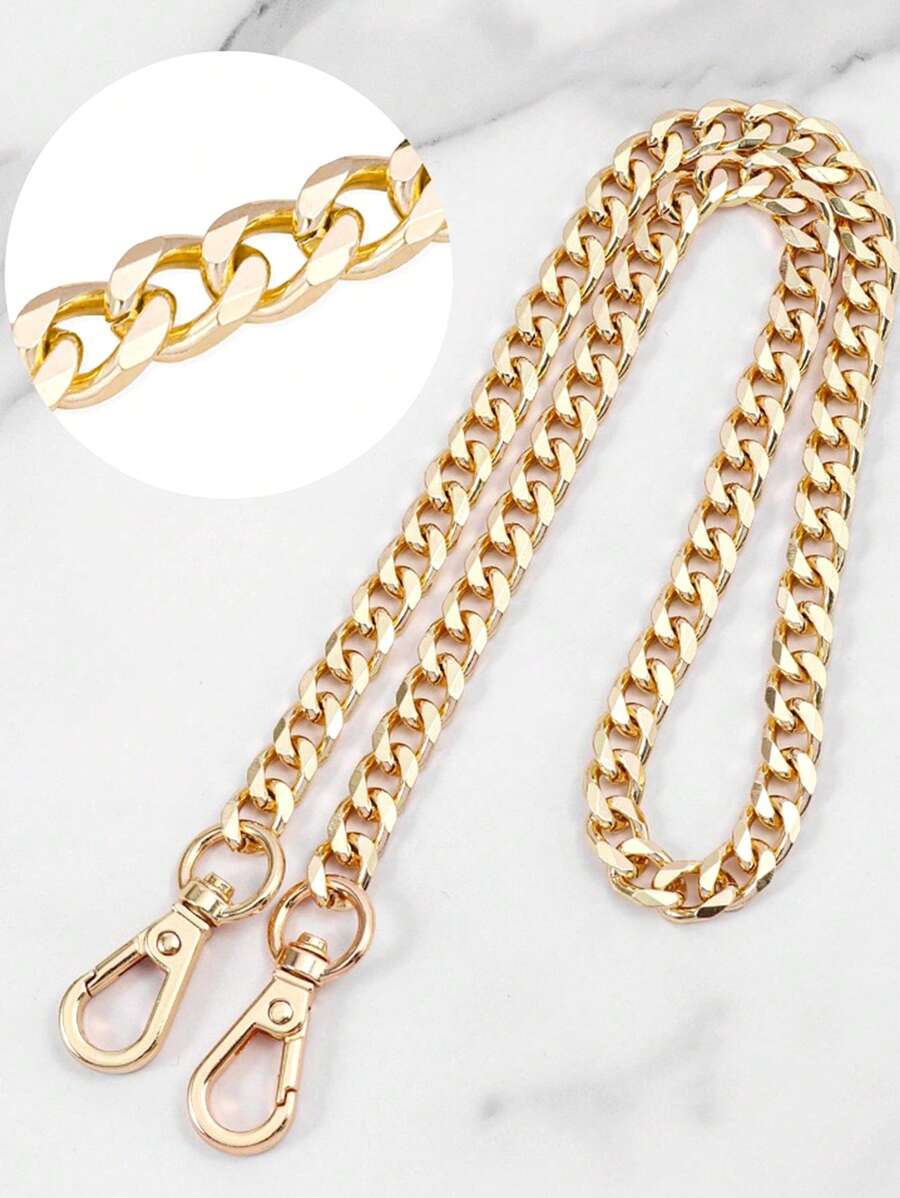 加粗金属链条肩带，金色包包配件，可DIY调节替换肩带，耐用时尚 - 金色 - 查看 1