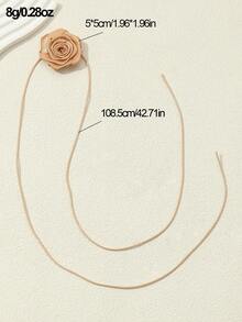 1pc Fashionable Flower Decor Choker For Women For Party - Champagne - View 7
