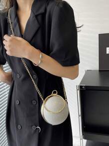 Mini Vòng Tròn Lấp Lánh Túi Rhinestone Trang Trí Tay Cầm Vòng Trên, Ví Cô Dâu Hoàn Hảo Cho Đám Cưới, Vũ Hội & Sự Kiện Tiệc - Bạc - Xem 5