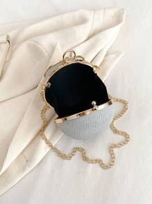 Mini Vòng Tròn Lấp Lánh Túi Rhinestone Trang Trí Tay Cầm Vòng Trên, Ví Cô Dâu Hoàn Hảo Cho Đám Cưới, Vũ Hội & Sự Kiện Tiệc - Bạc - Xem 8