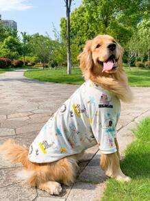 1pc Cartoon Graphic Pet Tee For Cat And Dog For Summer - Multicolor - View 1