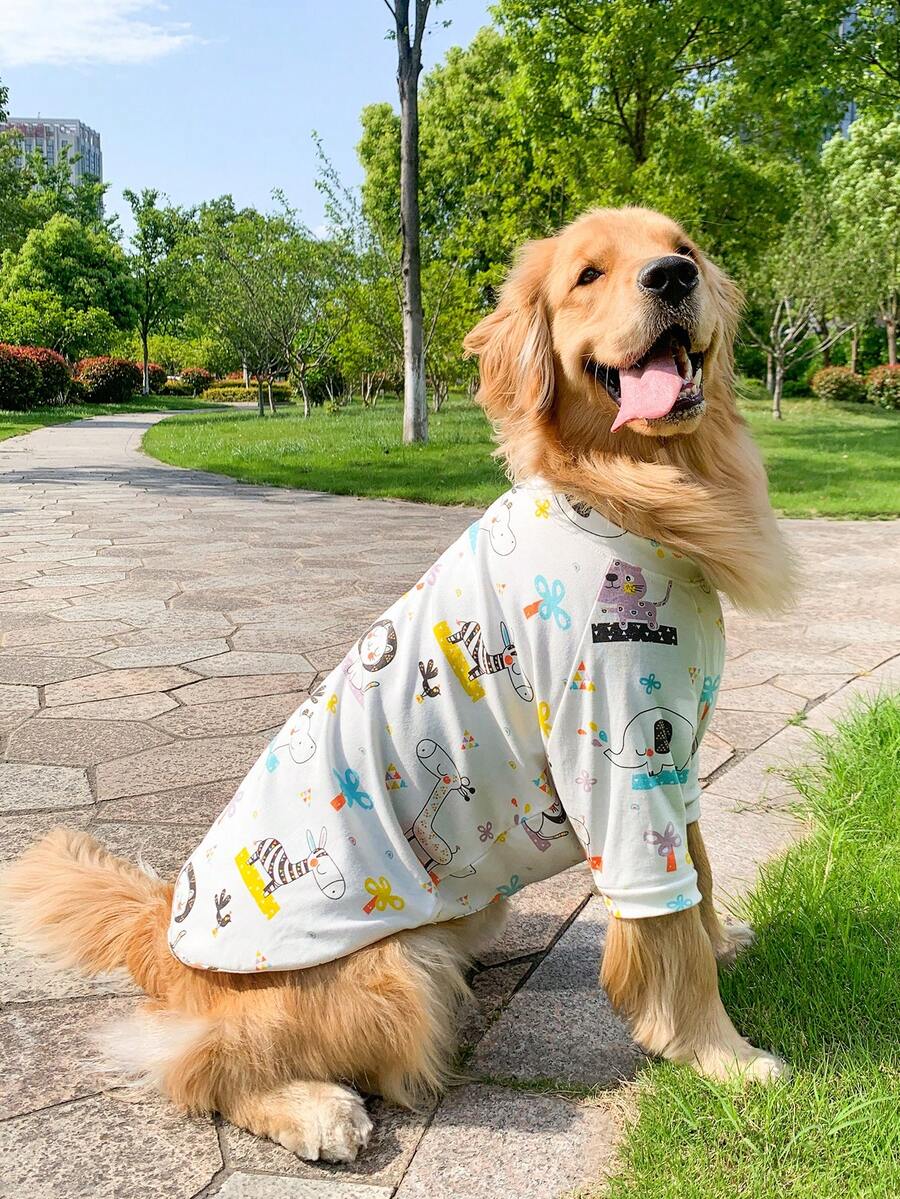 1pc Cartoon Graphic Pet Tee For Cat And Dog For Summer - Multicolor - View 1