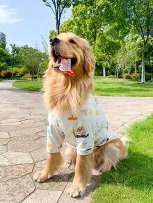 1pc Cartoon Graphic Pet Tee For Cat And Dog For Summer - Multicolor - View 6