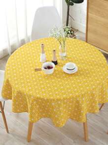 1入組幾何圖案桌布，黃色滌綸家用桌布 - 黃色 - 查看 1