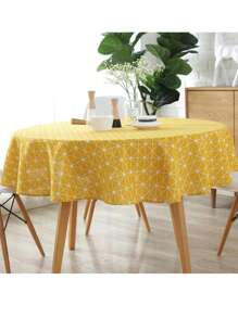 1入組幾何圖案桌布，黃色滌綸家用桌布 - 黃色 - 查看 4