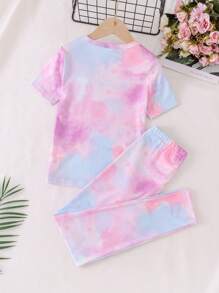 Đồ ngủ bé gái Lá thư Cà vạt nhuộm Dễ thương - Nhiều màu - Xem 2