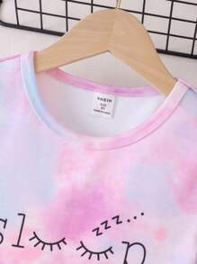 Đồ ngủ bé gái Lá thư Cà vạt nhuộm Dễ thương - Nhiều màu - Xem 6