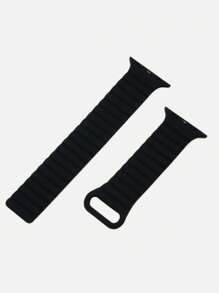 1条男女通用硅胶磁吸表带，兼容 42mm、38mm、40mm、41mm、44mm、45mm、46mm、49mm，时尚智能手表替换表带，适用于Ultra2、Ultra SE2、SE 11、10、9、8、7、6、5、4、3、2、1系列，可作为学生返校礼物 - 黑色 - 查看 5