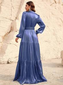 Faeriesty Lantern Sleeve Ruffle Hem Belted Dress Party Dress Wedding Guest Cocktail Dress