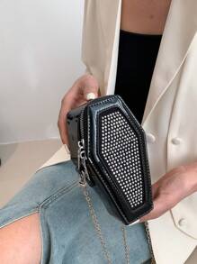 Túi Đeo Vai Mini Túi Đeo Chéo Có Khóa Kéo Cho Nữ, Túi Đeo Chéo Gothic - màu đen - Xem 1