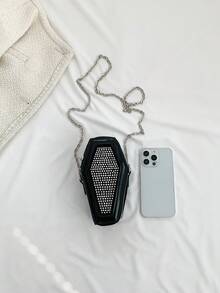 Túi Đeo Vai Mini Túi Đeo Chéo Có Khóa Kéo Cho Nữ, Túi Đeo Chéo Gothic - màu đen - Xem 5