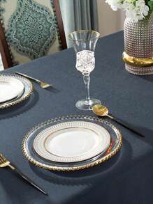 1 Khăn Trải Bàn Màu Trơn, Khăn Trải Bàn Polyester Màu Xanh Hải Quân Cho Bàn Ăn - Màu xanh hải quân - Xem 2