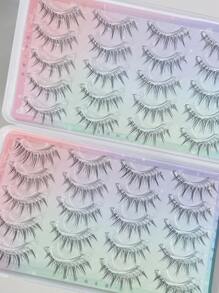 20pairs Extra Long False Eyelashes Strip Lashes, Lashes, Eyelashes, Fake Lashes - Black - View 5