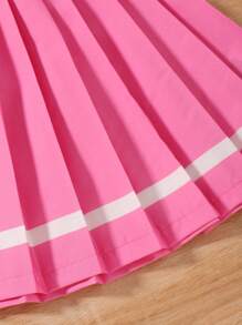 Sparklyn Tween Girl Letter Graphic Tank Top & Pleated Skirt - Multicolor - View 3