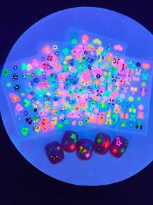 6sheets Flower & Butterfly Pattern Nail Art Sticker Nails - Multicolor - View 5