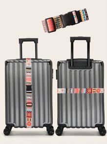 1 件復古條紋圖案可調式行李附交叉帶打包旅行箱尼龍帶扣行李帶袋配件出差旅行行李帶行李包裝帶行李繩帶扣旅行航班商務旅行行李箱行李箱背包行李袋 - 彩色 - 查看 1