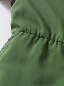 SHEIN 小男童翻蓋口袋襯衫連體短褲和帽