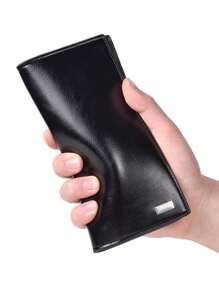 1 件男士时尚长款钱包男士休闲便携式卡包钱包超薄便携，钱，现金白领人士，适合男性，适合男士大学，工作，商务，通勤，办公室，周年纪念，情侣，生日礼物，情人节礼物，礼物 - 黑色 - 查看 4