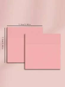 50pcs Solid Clear Sticky Note, Simple Multi-purpose Easy To Post Writable Sticky Note For School Student, Office - Pink - View 2