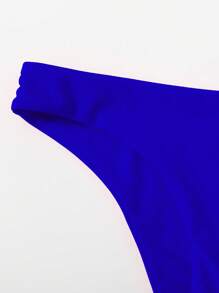 SHEIN Swim Bottom de bikini unicolor - azul real - Ver 4