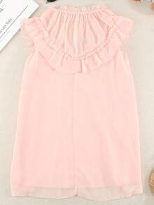 CILKOO Ruffle Trim Mock Neck Blouse - Apricot - View 6