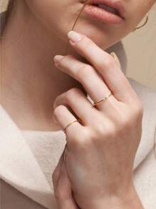 Fashionable Stainless Steel Minimalist Ring For Women For Daily Decoration - Yellow Gold - View 1