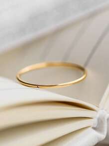 Fashionable Stainless Steel Minimalist Ring For Women For Daily Decoration - Yellow Gold - View 2