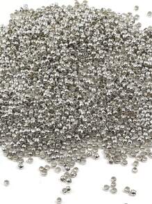 500入组0.2厘米銅製定位扣/管子/壓珠用於DIY珠寶末端固定 - 銀灰色 - 查看 1