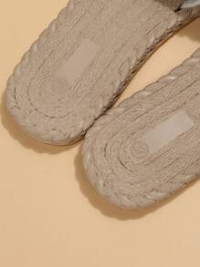 Vacation White Sandals For Women, Bow Decor Slide Sandals - White - View 7