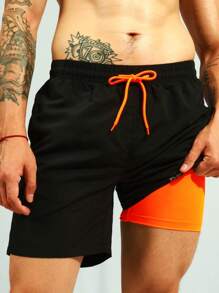 Manfinity VDAYZ Männer Badehose mit 2 in 1 Tunnelzug,