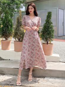 DAZY Đầm Thắt nút Trọn gói Họa tiết hoa Boho - Nhiều màu - Xem 3